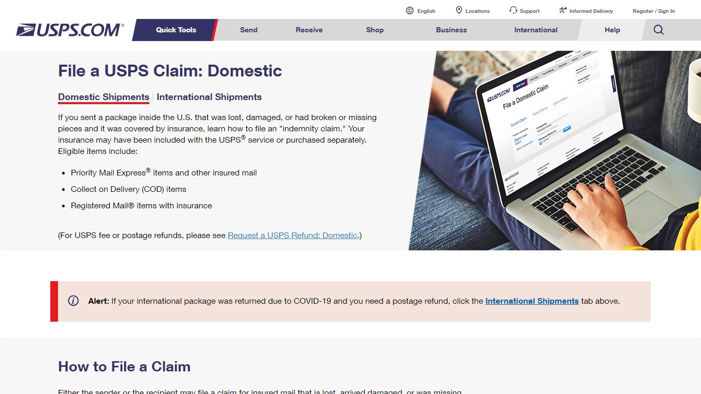 File a Claim | USPS