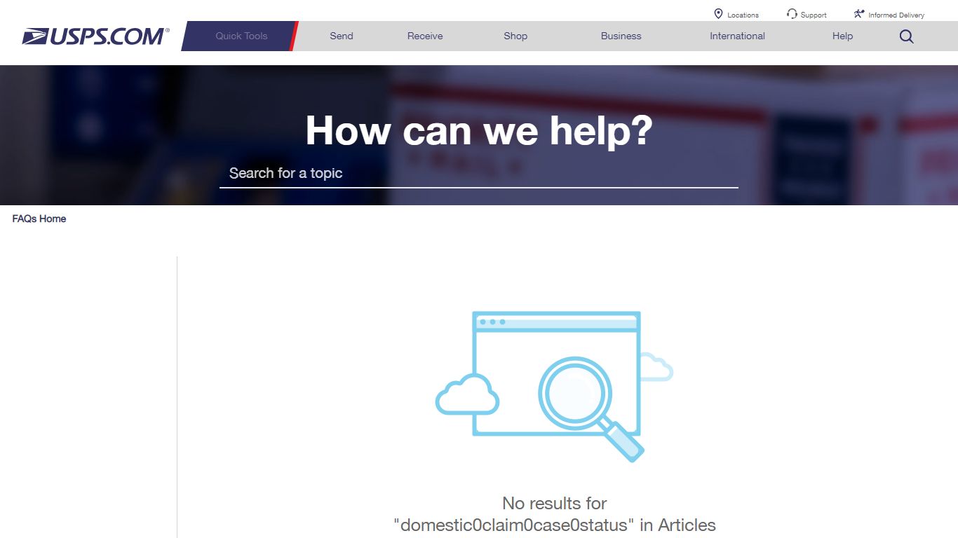 Search Results | domestic claim case status - faq.usps.com